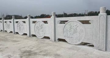 武汉芝麻白河道栏杆 石材栏杆