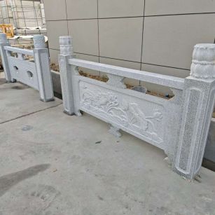 武汉芝麻白河道栏杆 石材栏杆