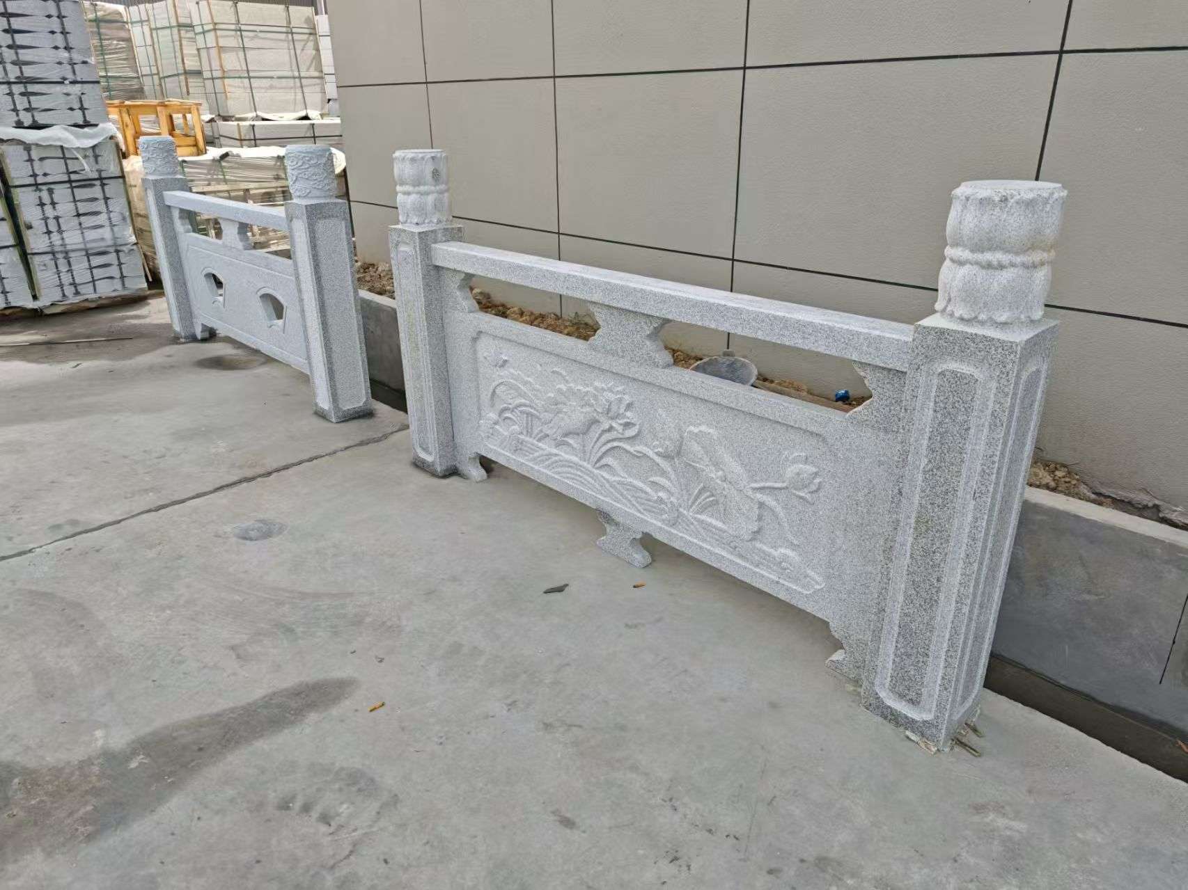 武汉芝麻白河道栏杆 石材栏杆