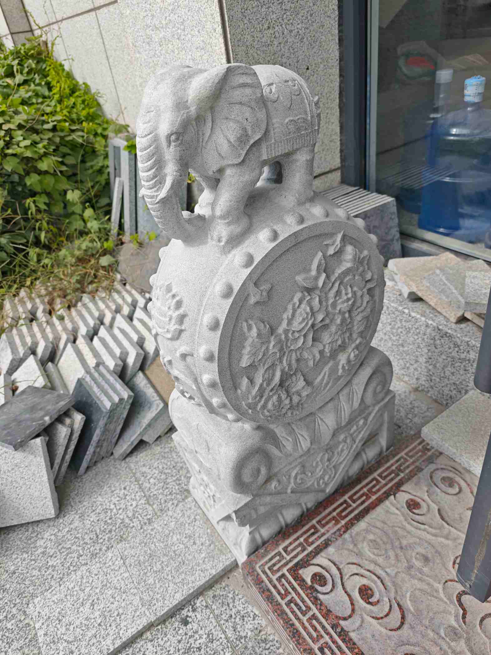 武汉芝麻白抱鼓石 庭院抱鼓石